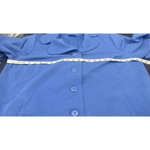 Pendleton Women’s Blue Ribbed Knit 3/4 Sleeve Blazer Jacket Stretch Sz 2X - Picture 9 of 10